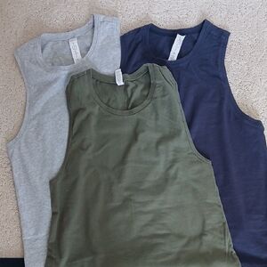 2 DYI and 1 Bella Women's Tank Tops - Gray, Olive, and Navy
